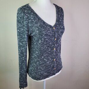 Almost Famous Juniors Grey Vneck Cardigan L